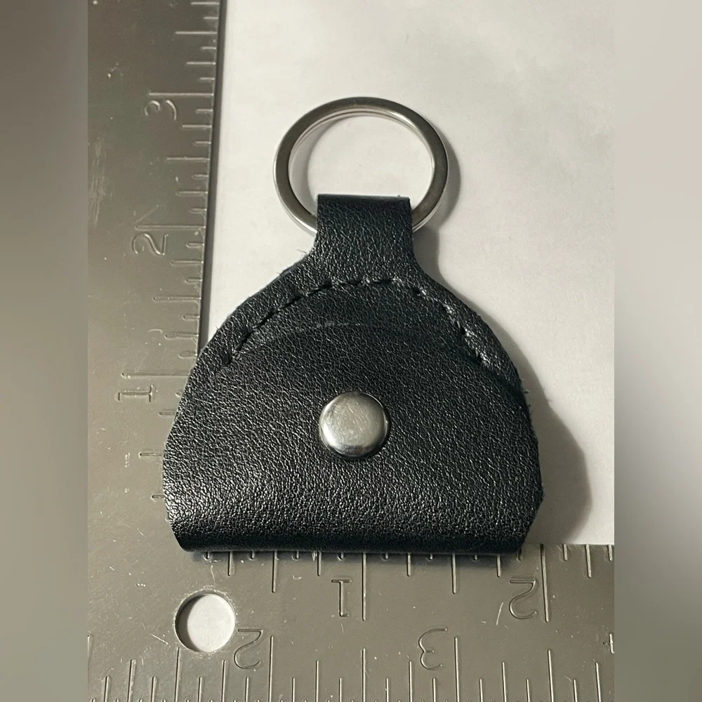 Stainless Steel Silver Guitar Picks with Black Keychain Case